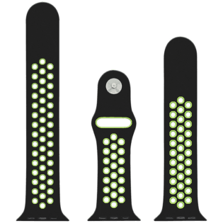 Volkano Smart Watch Band - Sport Silicone - iWatch 42mm - Black and Green - S/L