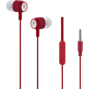 Pro Bass Catalyst series Packaged Aux earphone With Mic - Red