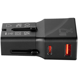 Volkano Globetrotter Series 25w Dual USB + Type-C Mini Travel Adaptor