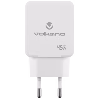Volkano Potent Plus series 45W GaN Compact Dual USB and USB-C PD Wall Charger