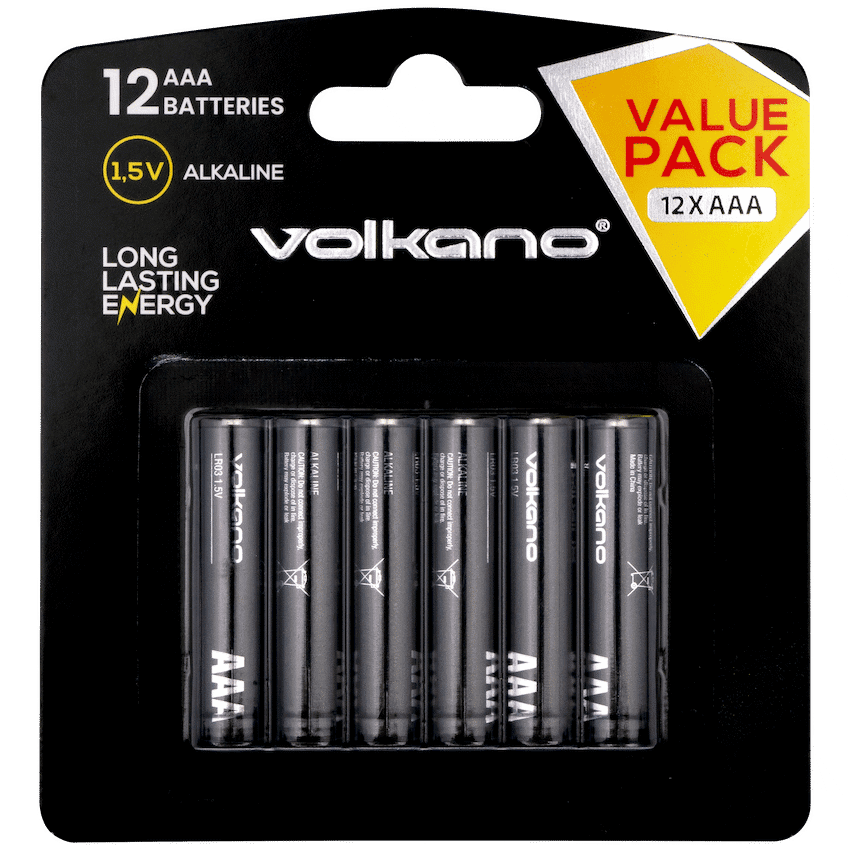 Volkano Extra AAA Batteries Value Pack of 12