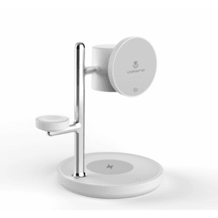 Volkano Lumen Series 3-in-1 Magnetic 25W Qi2.2 Wireless Charging Station - White
