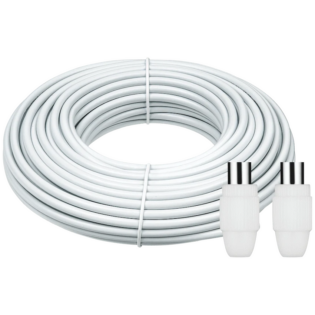 Volkano 20M Coax TV Cable and Volkano 1X Male 1X Female Coax Plugs