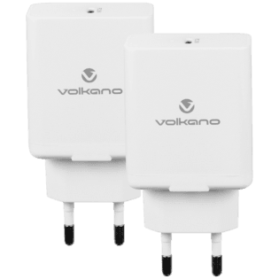 Volkano Potent Series 25w P.D. / PPS Wall Charger - Bundle of 2 - White