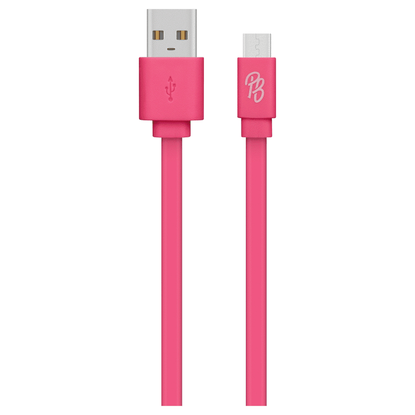 Pro Bass Energize Series Packaged Micro USB Cable - Pastel Pink 1.2m