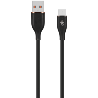 Pro Bass FlexiCord Series 2m USB to Micro Charging Cable - Black
