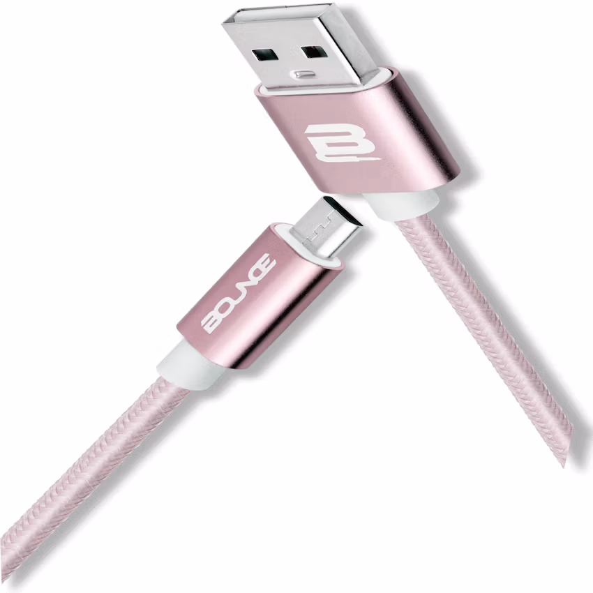 Bounce Cord Series Micro USB Braided Cable 1.2m - Rose Gold