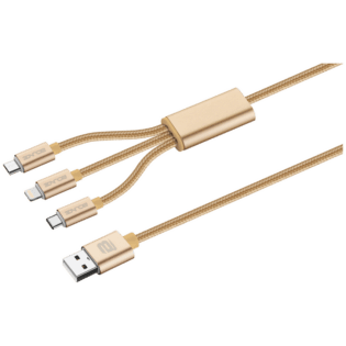 Bounce Cord Series 3-in-1 Charge Cable - Gold