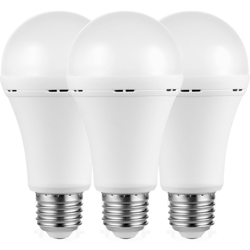 Switched 5w A60 Rechargeable E27 LED Light Bulb WW - 3 Pack