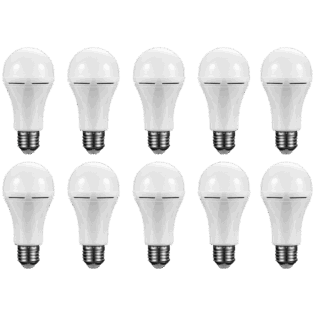 SWITCHED 9W A60 Rechargeable Fast Charge E27 LED WW - 10 PACK