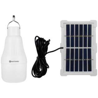 Switched Solar-Powered LED Light Bulb, Solar Panel Included