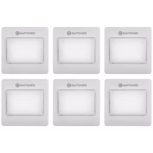 6x Switched 120 Lumen LED Light Switch - White