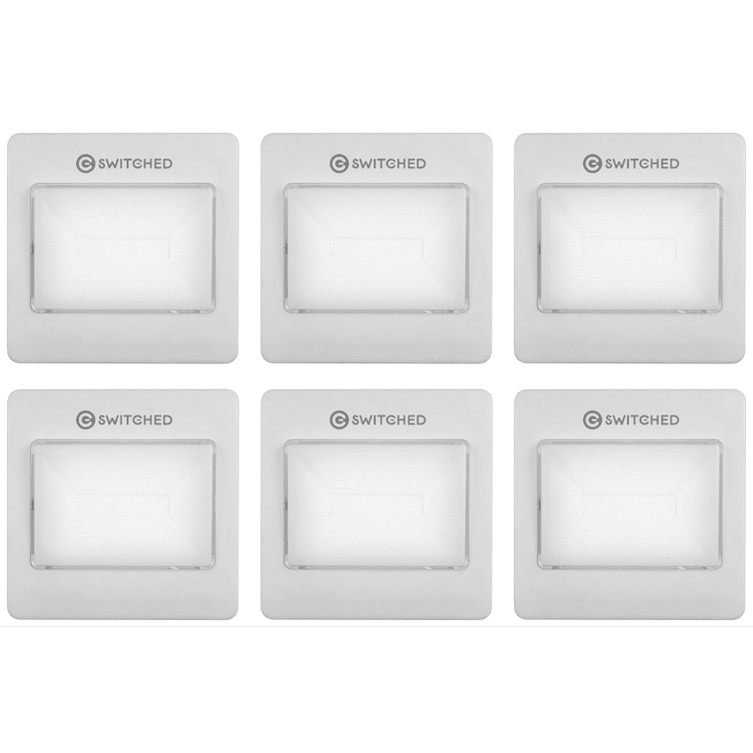 6x Switched 120 Lumen LED Light Switch - White