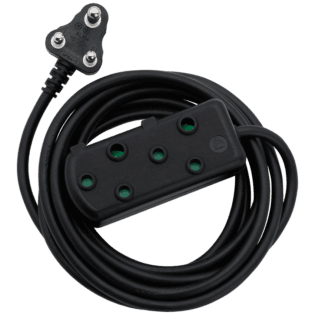 Switched Heavy Duty Side by Side (SBS) Extension Leads 20m- BK