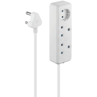 SWITCHED 3 Way Multiplug - White