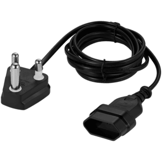 Switched Easy Cable Extender SA 3-Pin to 2-Pin Euro Socket 2m - Black