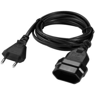 Switched Easy Cable Extender 2-Pin Euro to 2-Pin Euro Socket 2m
