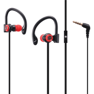 Bounce Break series hook-on earphones Black/Red