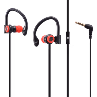 Bounce Break series hook-on earphones Black/Red