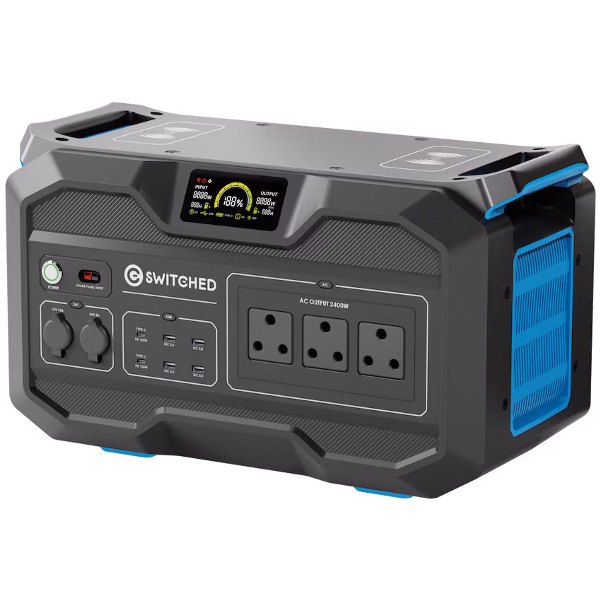 Switched 2400w/2496wh LiFePO4 UPS Power Station