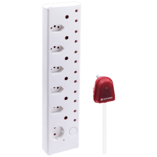 Switched 12-Way High Surge Multiplug 0.5m - White