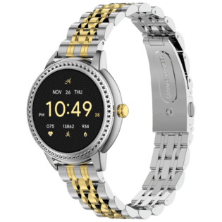 Volkano Ayla Collection Round Smartwatch With 2 Colour Metal link Strap