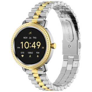 Volkano Ayla Collection Jewelled Smartwatch With 2 Colour Metal link strap