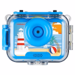 Volkano Kids Funtime 2.0 Series Waterproof Camera with 180deg Rotatable Screen - Blue