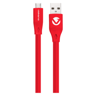 Volkano Slim Series Flat PVC Micro-USB Cable 1.2m - Red