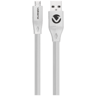 Volkano Slim Series Flat PVC Micro USB Cable 1.2m - White