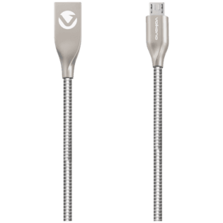 Volkano Iron Series Round Metallic Spring Micro USB Cable 1.2m - Silver