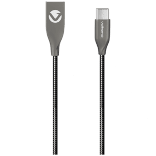Volkano Iron Series Round Metallic Spring Type-C Cable 1.2m - Black