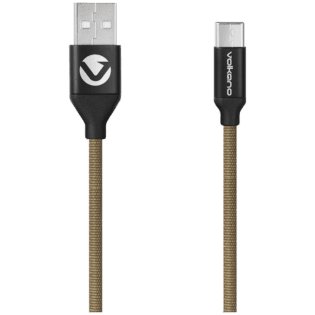 Volkano Weave Series Fabric Braided Micro USB Cable 1.2m - Army Green