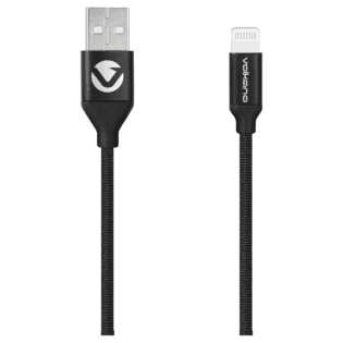 Volkano Weave Series Fabric Braided MFI Lightning Cable 27W 1.2m - Black