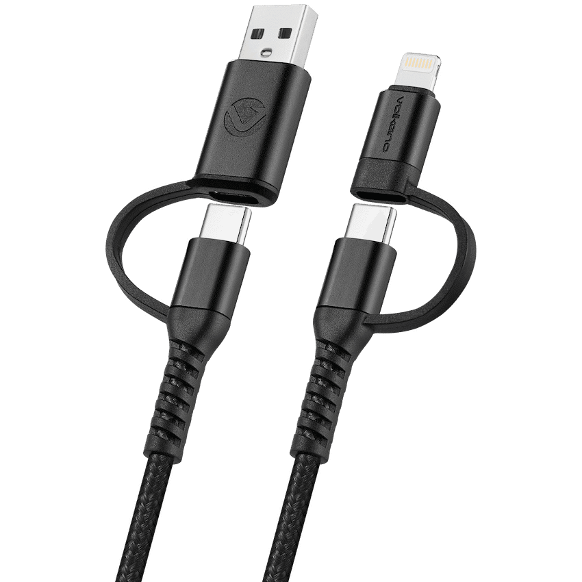 Volkano Weave Series 4-in-1 Charge & Data Cable 60w - 1.2m/4ft
