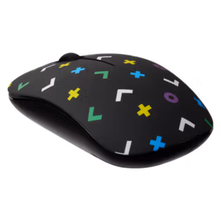 Tag Series 2.4G Wireless Optical Mouse with Nano USB and Type-C Receiver - Black Geo