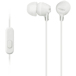 Sony MDR-EX15AP (White) InEar Earphone with Mic for iPhone - Android - Blackberry