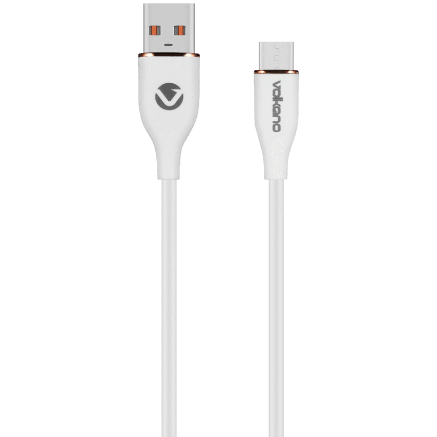 Volkano Flexi Series USB to Micro USB 1.5m 18w - White