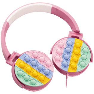 Volkano Kids Rainbow Popper Wired Headphones with 3.5mm Aux - Pink
