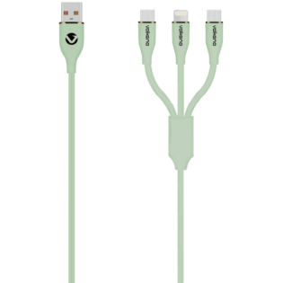 Volkano Flexi Series 3-in-1 Charging Cable - Green