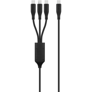 Volkano Nova Series USB C to 2 USB C and lightning cable 100W TPE-Black