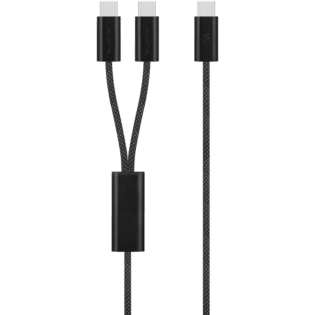 Volkano Weave Series USB C to 2 USB C 100W 1.5m