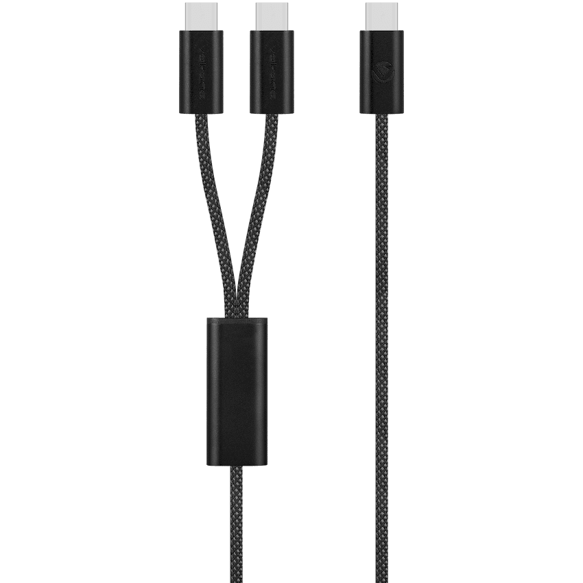 Volkano Weave Series USB C to 2 USB C 100W 1.5m