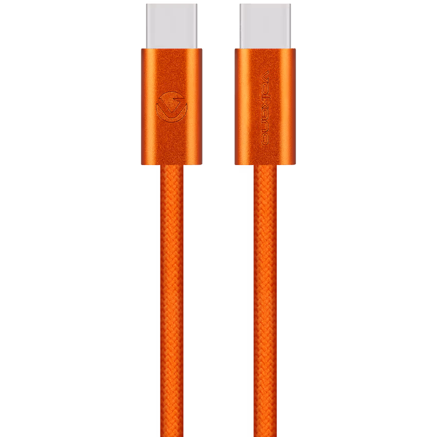 Volkano Weave Series 60w USB C to USB C 1.2m-Orange