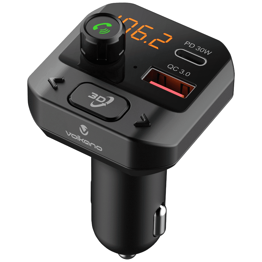 Volkano Grill Series Bluetooth Car Modulator and Charger