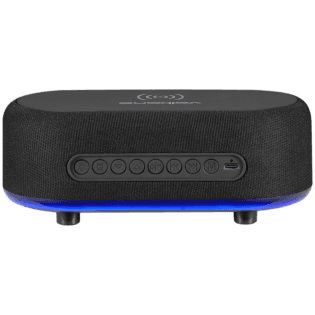 Volkano Radiant Series Alarm Clock with Wireless Charging and Speaker - Black