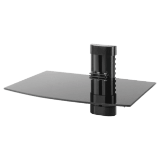 Volkano Steel Series Aluminium, Steel and Tempered Glass Single Shelf Unit