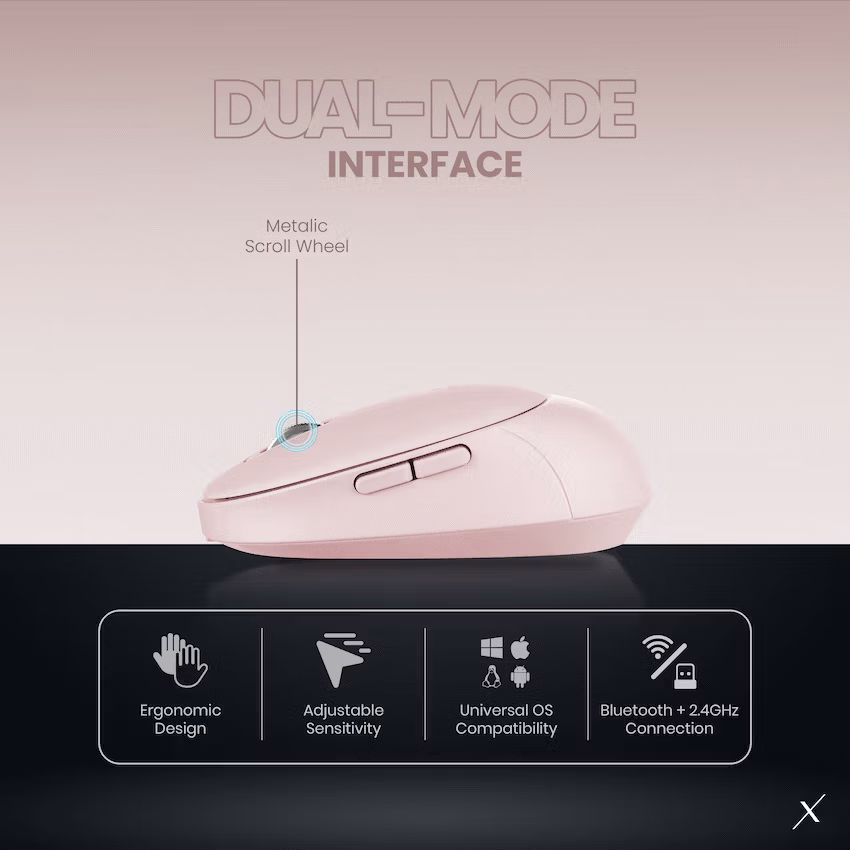VolkanoX Crater Bluetooth Wireless Mouse - Rose - Image 10