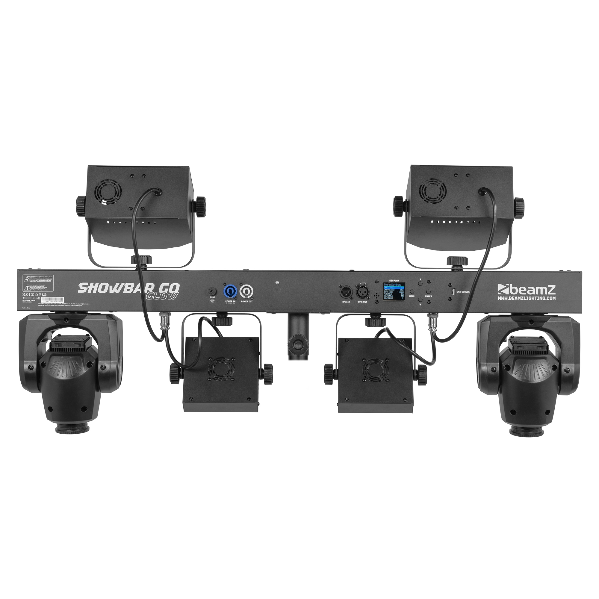 BEAMZ SHOWBAR GO GLOW WITH 2x MOVING HEAD 2x DERBY 2x PAR AND STROBE 2x 30W 2x 4x 10W 4x 3W 2x 6x 2W RGBW - Image 2