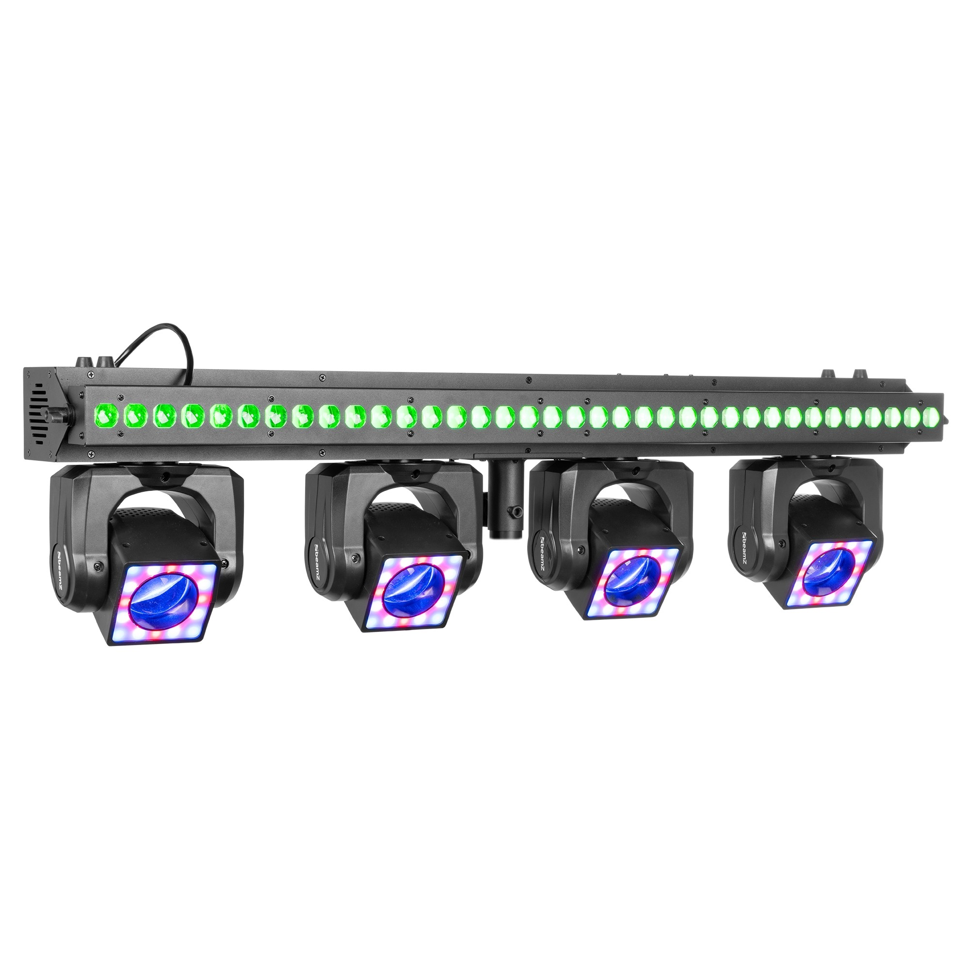 BEAMZ SHOWBAR GO VIBE WITH 4x MOVING HEAD 1x LED BAR 4x 24W 36X 2W RGBW